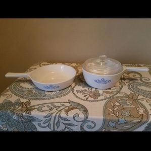 Vintage blue cornflower corningware set